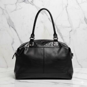 Bueno Large Black Vegan Leather Tote Bag Travel Weekender Work Shoulder